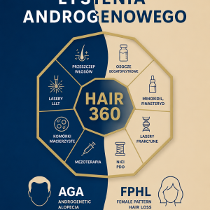 Okładka 4. wydania książki HAIR360 „Terapie łysienia androgenowego”